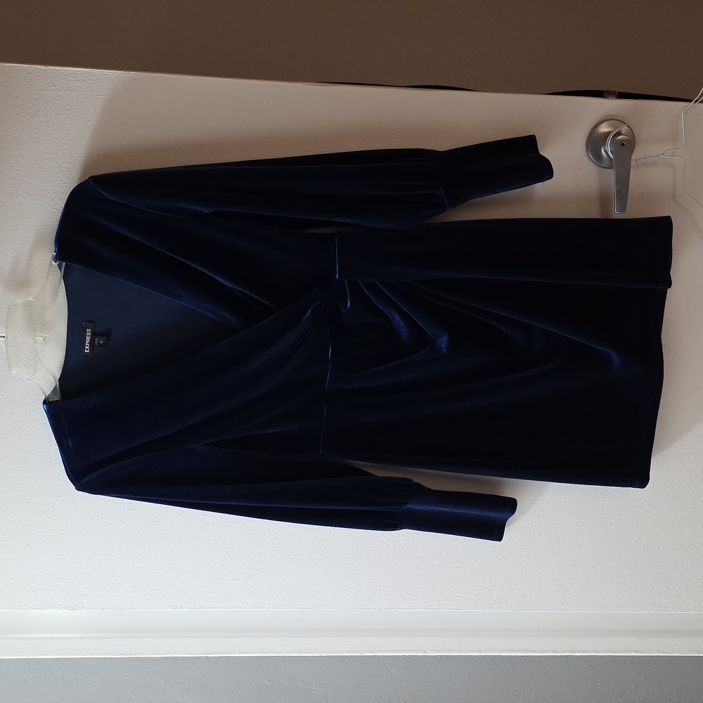 Express Navy Velvet Dress, Size Small